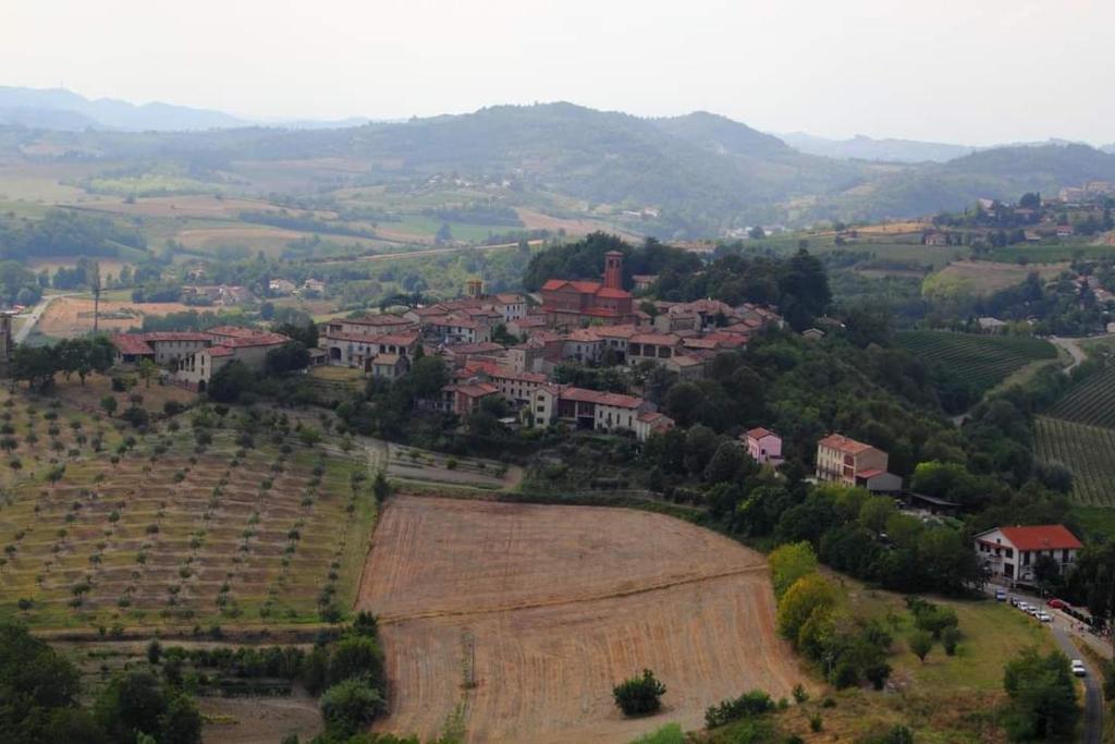 OlivolaLa casa dei limoni的山丘上的村庄,有田野和房子