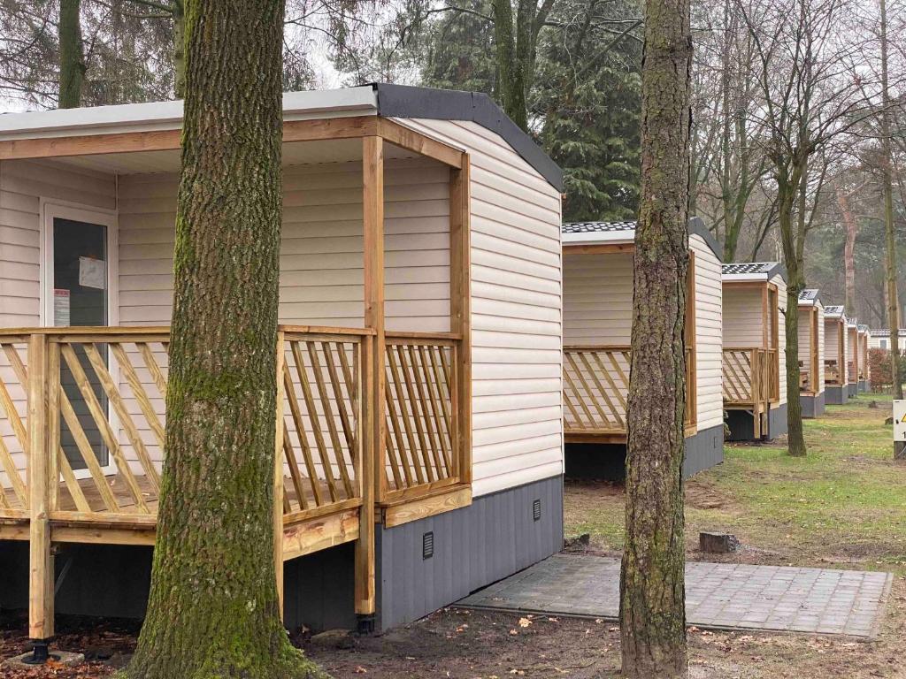 LilleVerblijfpark De Brem的公园里一排种群的房屋