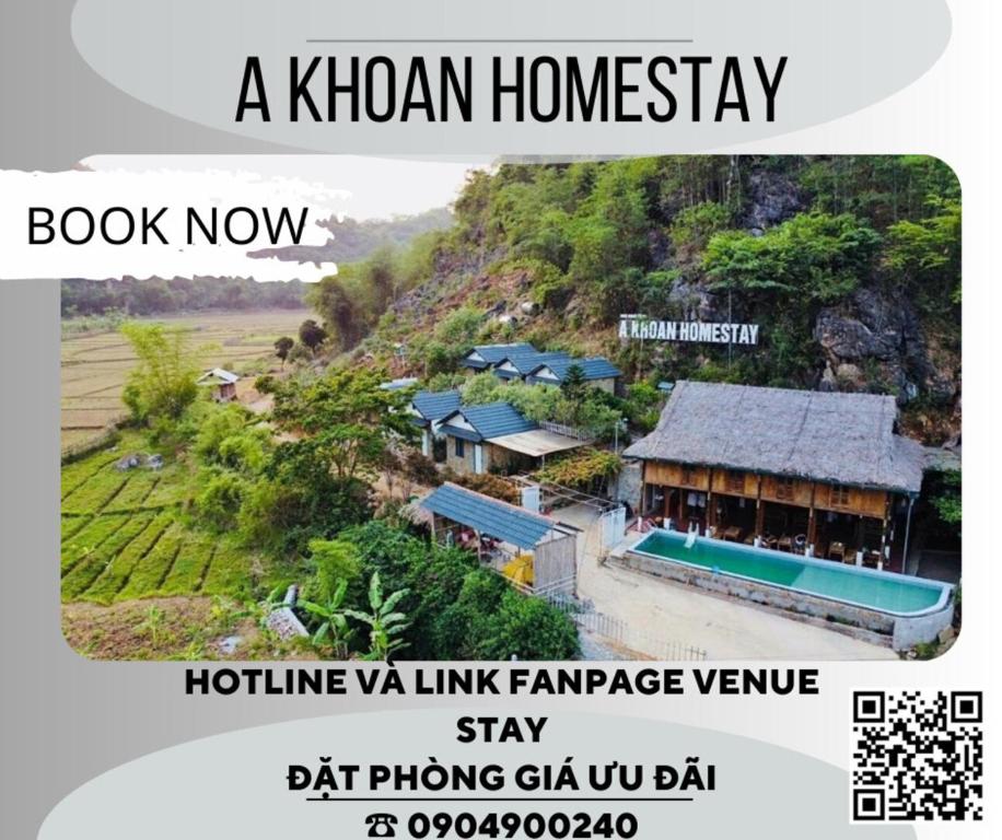 枚州县A Khoan Homestay - Venuestay的一本书,现在是一座新都别墅,与景观景观相连,住宿芭蓬