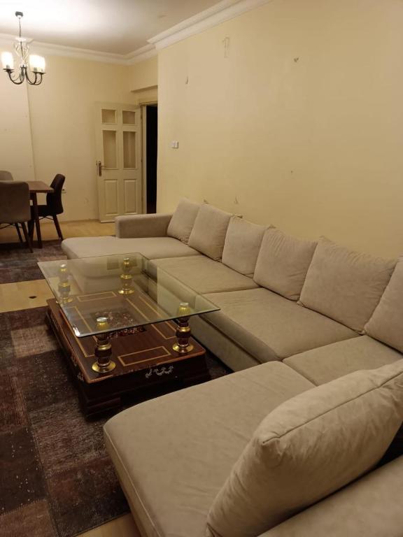 开罗Giza的带沙发和咖啡桌的客厅