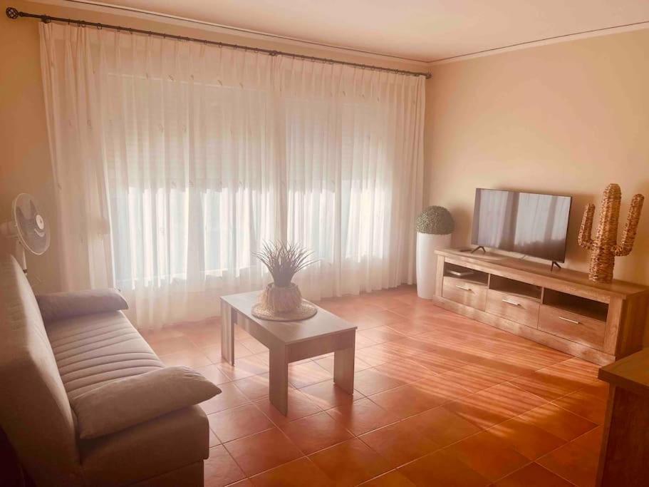德尼亚Apartamento en primera línea de playa的带沙发和电视的客厅