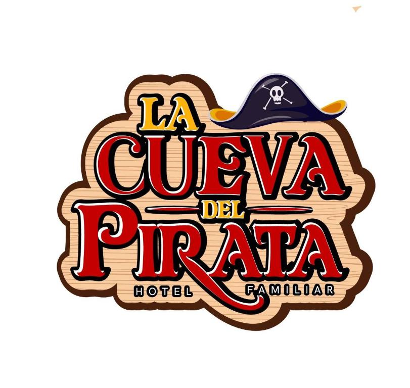 卡西塔斯Hotel La Cueva del Pirata的画上海盗帽的 ⁇ 巴餐馆的标牌