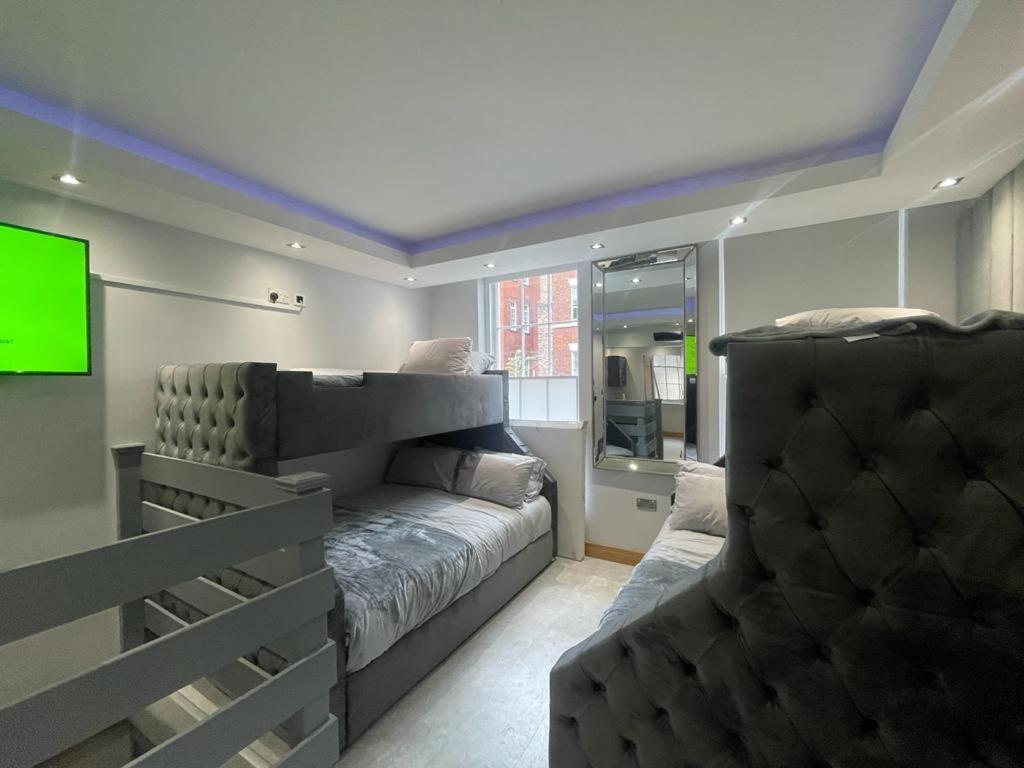 利物浦Belvedere Aparthotel - 83 Mount Pleasant的带沙发和电视的客厅