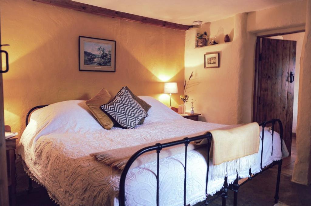 戈尔韦Cnoc Suain的卧室内的一张带两个枕头的床