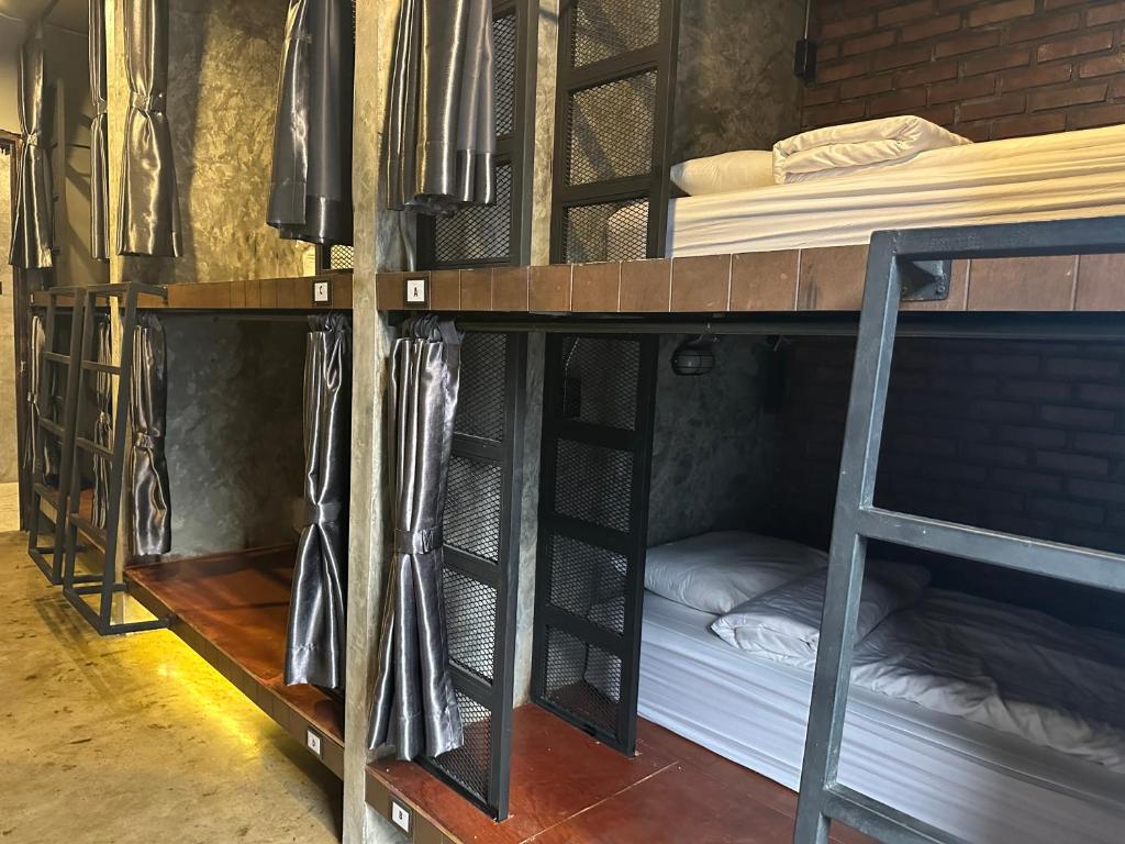 Premier Hostel Chiang Mai客房内的一张或多张双层床