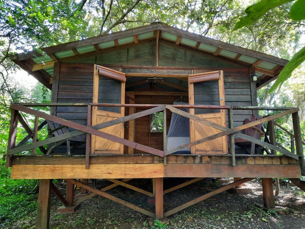 格拉纳达蒙巴卡山林小屋的林地中的一个树屋