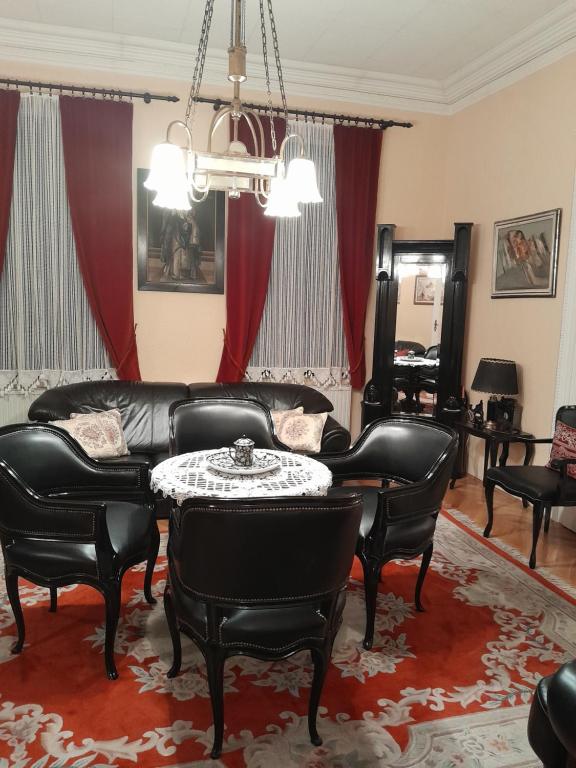 鲁马VILA SREM的客厅配有沙发、椅子和桌子