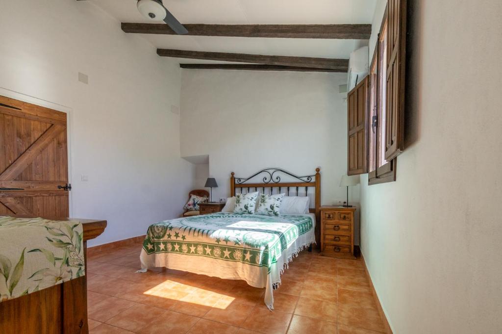 CánovasCasa Torres - Traditional Village Experience的一间卧室配有一张床和一个梳妆台