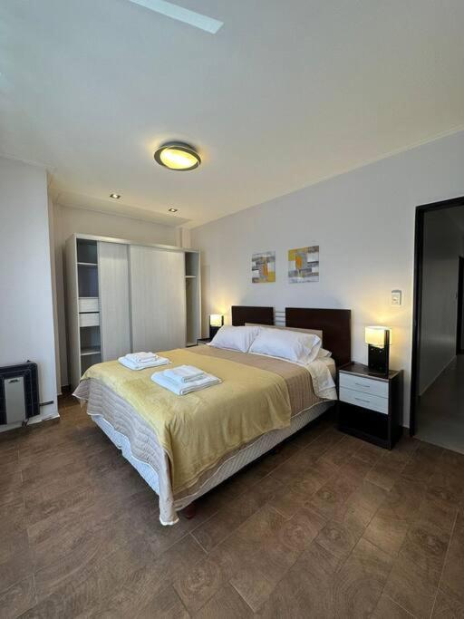 里瓦达维亚海军准将城Estepa Apart 1B calidad y confort的一间卧室,卧室内配有一张大床