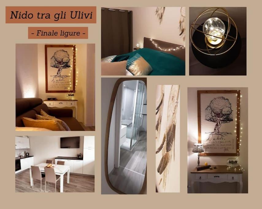 菲纳莱利古雷NIDO TRA GLI ULIVI的照片拼贴的酒店房间