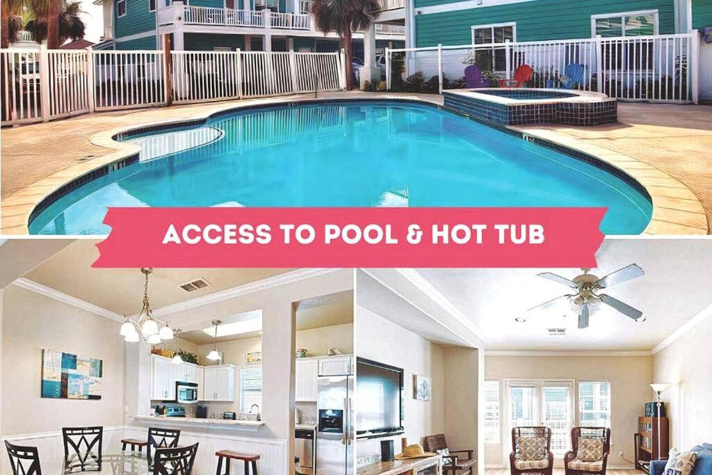 阿兰瑟斯港Chic 3 BR Home With Pool and Hot Tub的游泳池和房子照片的拼贴