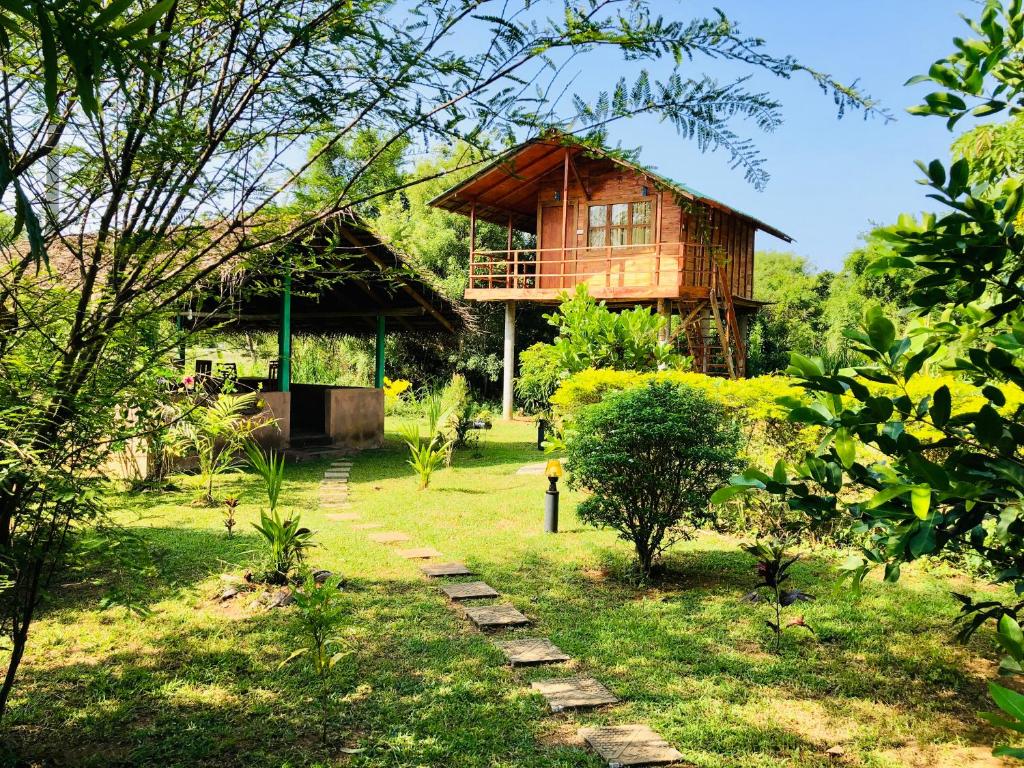 锡吉里亚Sungreen Cottage Sigiriya的木屋,设有通往木屋的路径