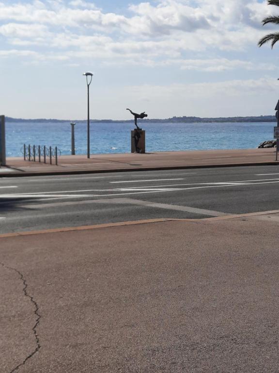 滨海卡涅MONA LISA的海边一条有鸟雕像的街道