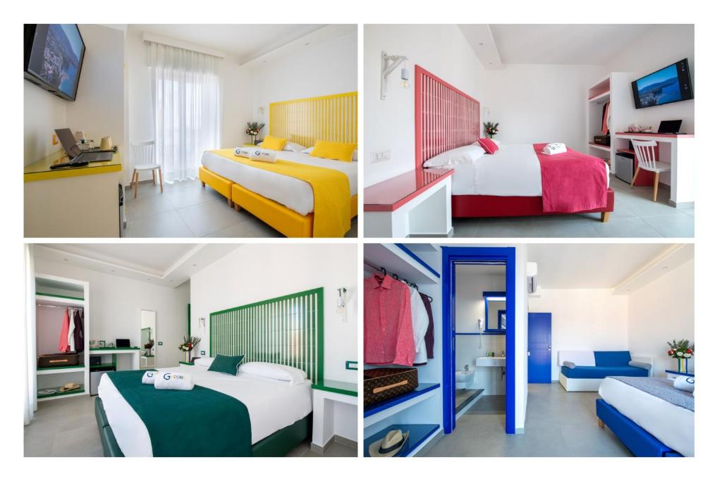 圣安吉洛Al Campanile的享有四种不同景色的酒店客房 - 带两张床