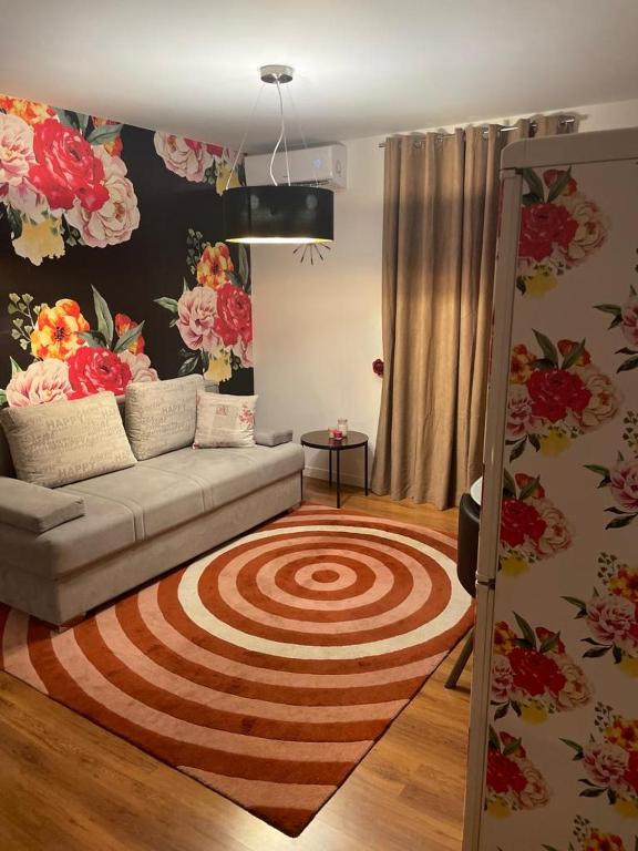 波弗加纳Lucasso的带沙发和大地毯的客厅