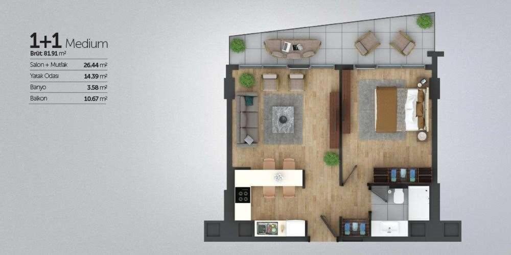 伊斯坦布尔Lens Living Center的房屋平面图的 ⁇ 染