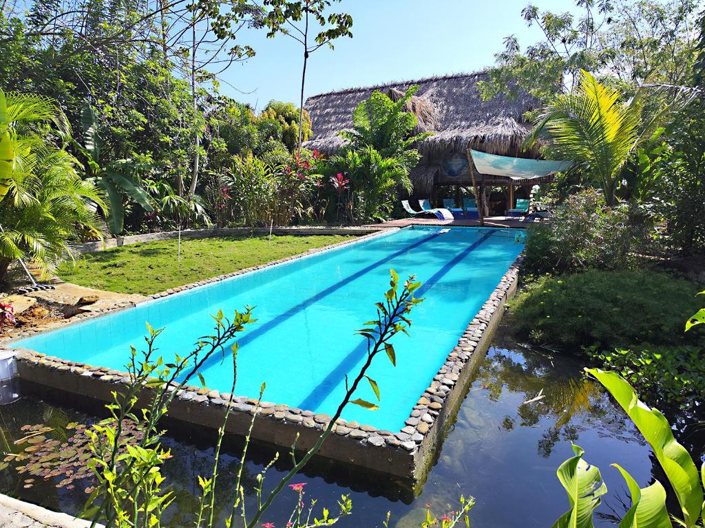 埃尔扎伊诺Villa Yira Eco-hotel的度假村中央的游泳池