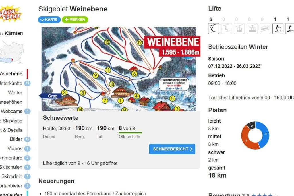 SchwanbergChalet-Südsteiermark - traumhafte Aussicht, Infinity Pool, Privatsphäre, Klima und de-luxe Ausstattung的带有地图的网站网页的截图