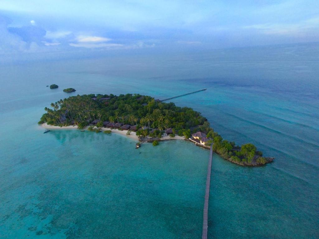 Maratua AtollNunukan Island Resort的海洋中的一个岛屿
