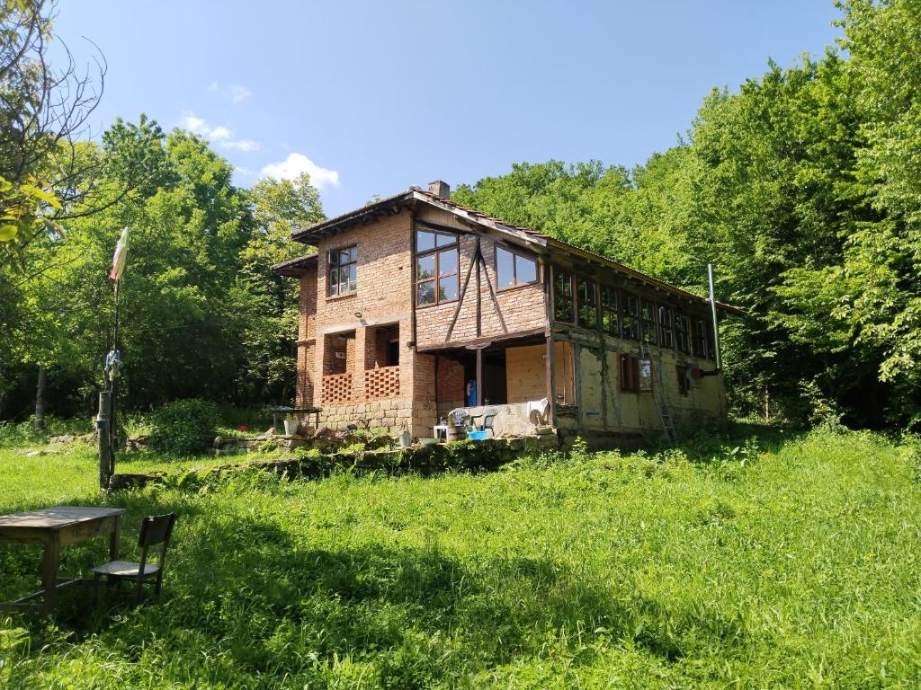 埃伦娜Balkan Mountains Villa Spa的田间中的一个老房子