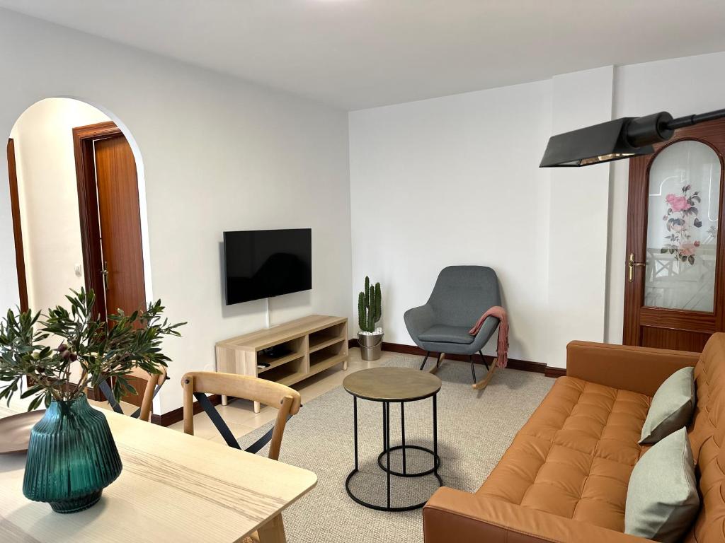 诺哈Apartamento El Olivo的带沙发和电视的客厅
