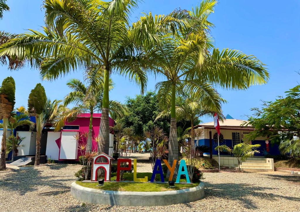 索里托斯索里托斯海滩酒店的棕榈树公园和游乐场