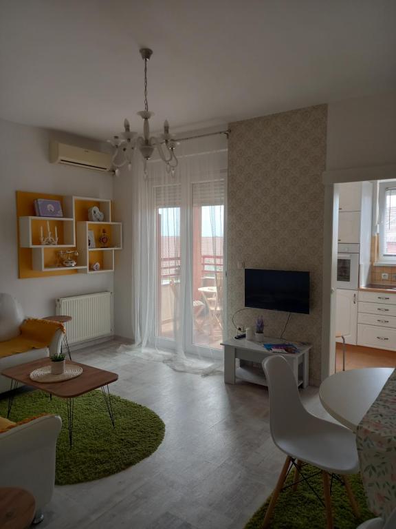 帕拉钦Apartman Marija的带沙发和电视的客厅