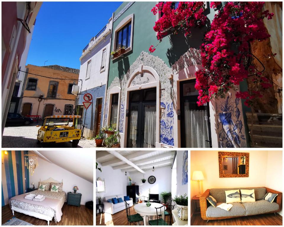 波尔蒂芒Charming Portuguese style apartment, for rent "Vida à Portuguesa", "Amêndoa or Limão" Alojamento Local的花卉图案的相片