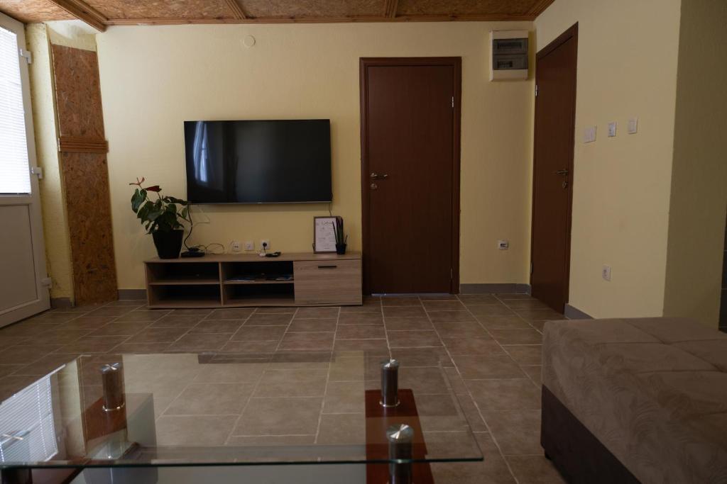 蒂瓦特Apartman Delać的客厅配有平面电视和沙发。