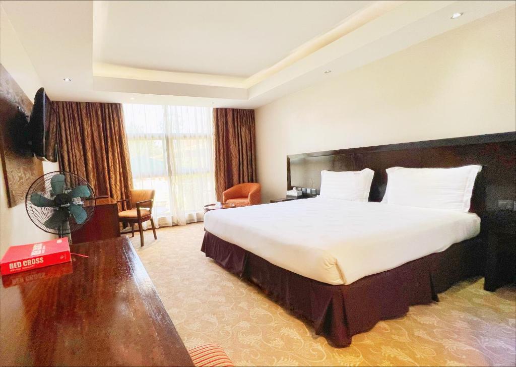 埃尔多雷特埃尔多雷特博马酒店的酒店客房设有一张大床和一台电视。