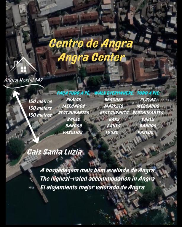 安格拉杜斯雷斯Angra Hostel 147的城市名称的阿瑞卡中心地图