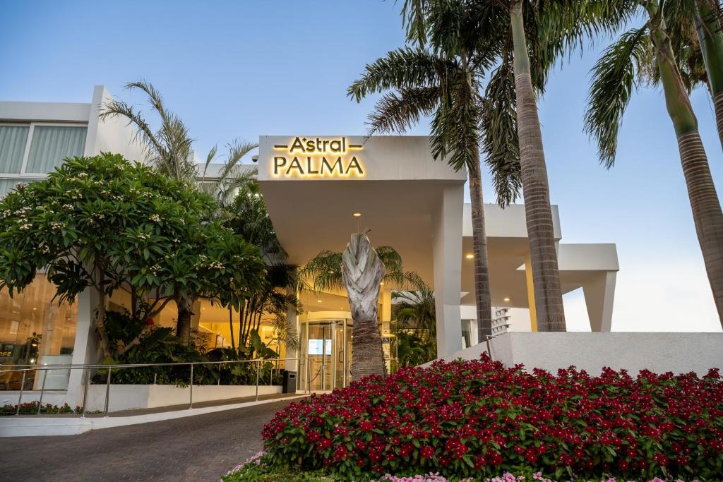 埃拉特星体帕尔马酒店 的一座棕榈树建筑
