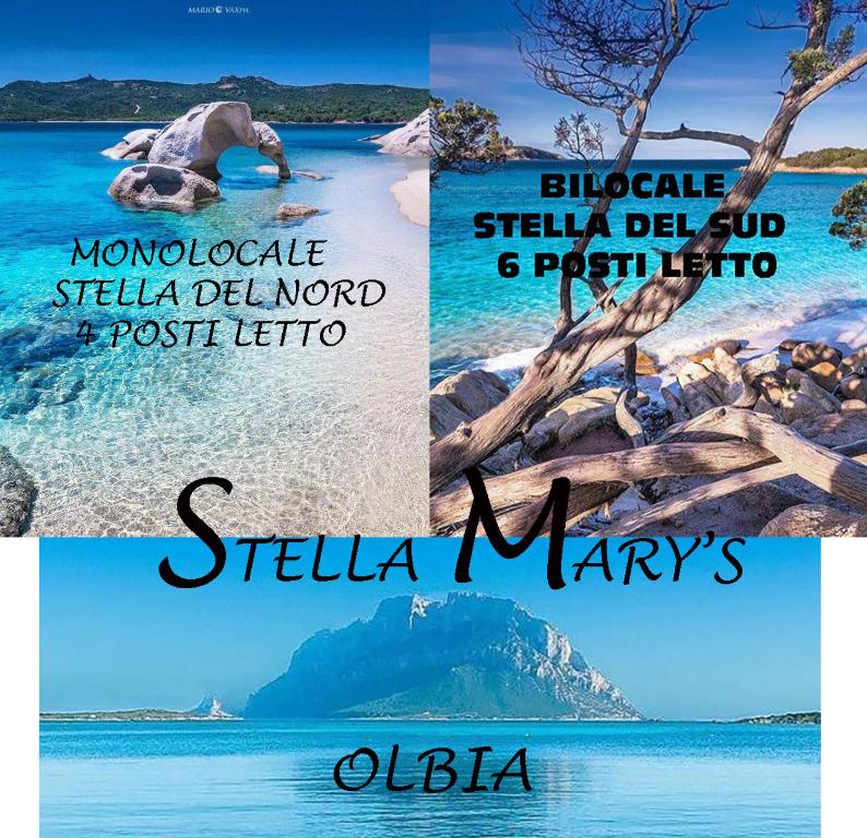奥尔比亚Stella Marys的西里卡岛主岛照片的拼贴