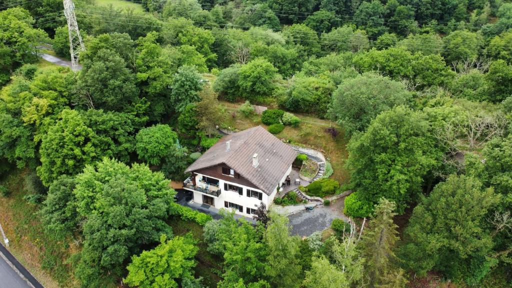 Vireux-MolhainCamp paradis的森林中房屋的顶部景观