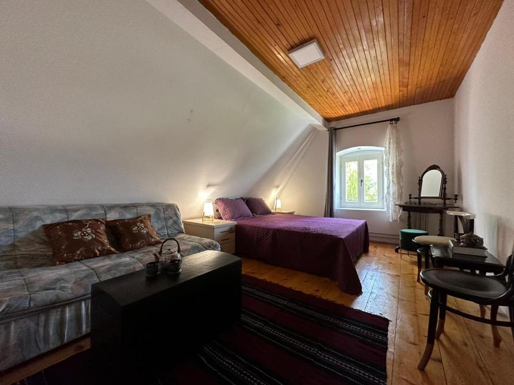 普列夫利亚Household Jakic的客厅配有沙发和1张床
