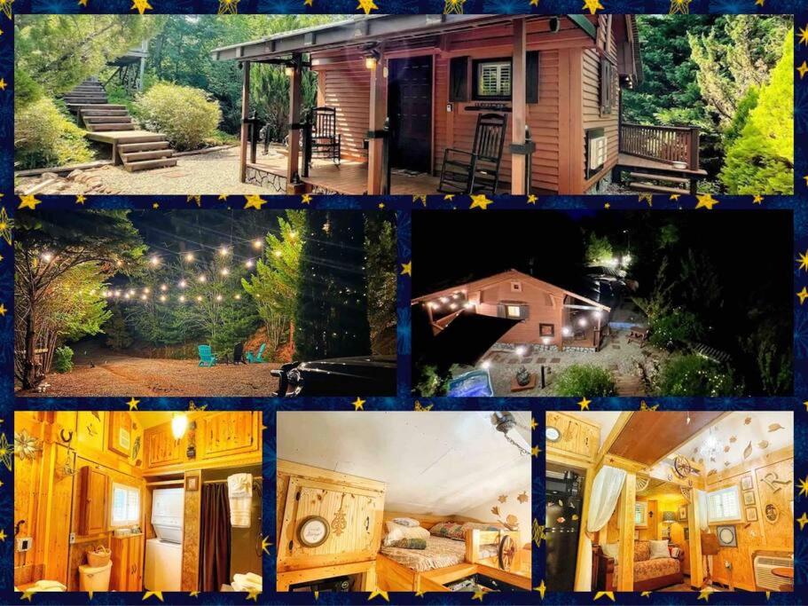 科斯比Tiny House, WIFI,Hot tub,Secluded的房屋四张照片的拼贴