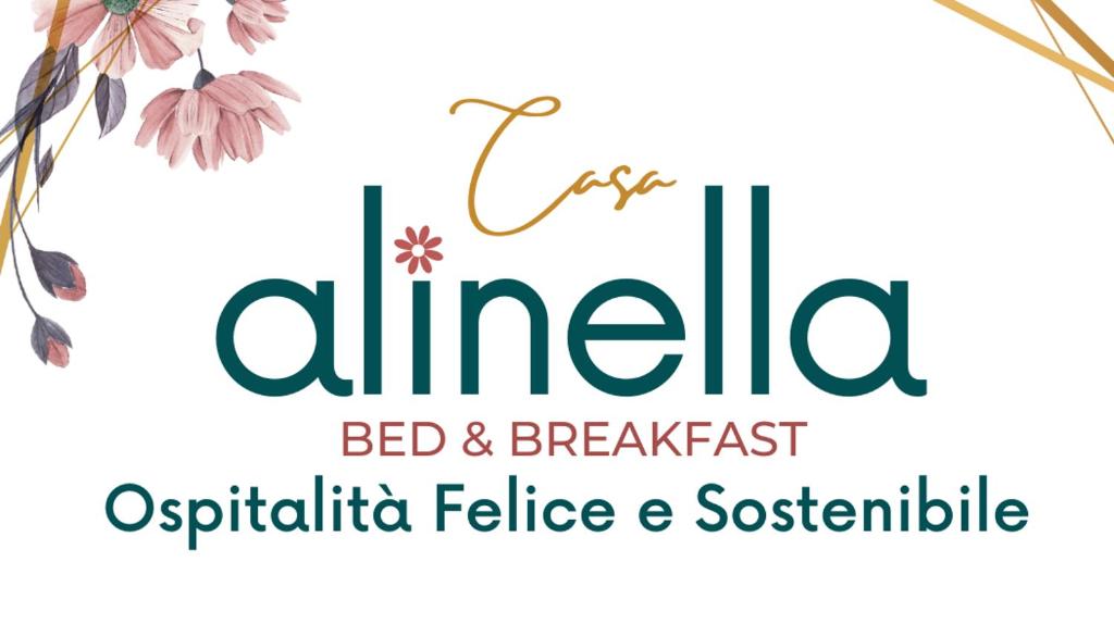 塔兰托B&B Casa Alinella, Happy and Sustainable Hospitality的鲜花盛开的住宿加早餐旅馆徽标