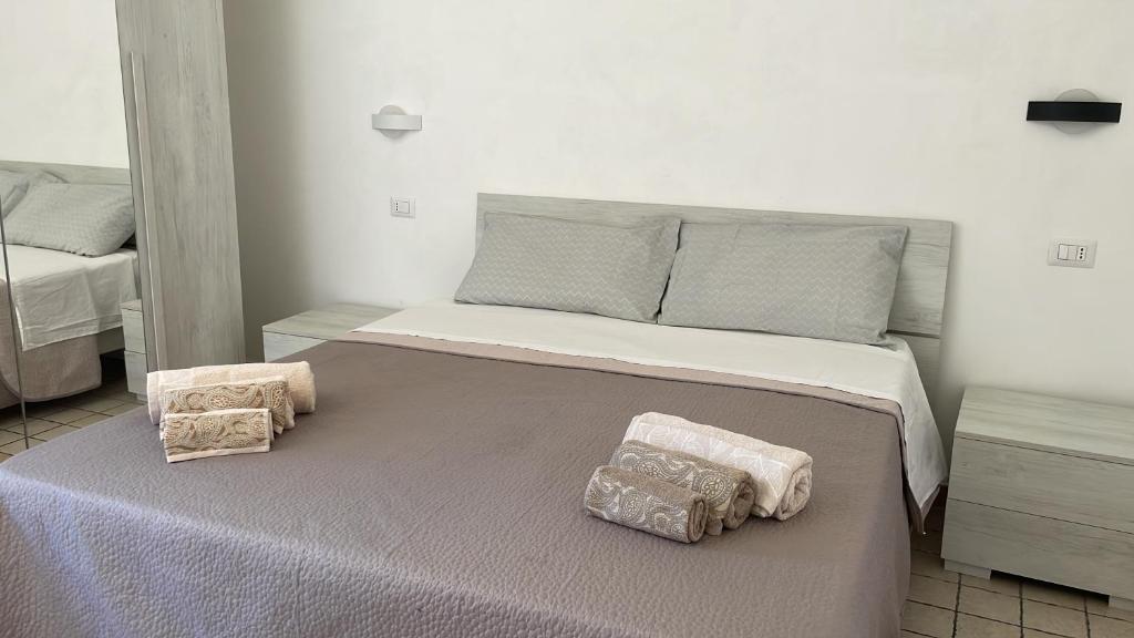 NulviIntro e idda casa vacanza的一间卧室配有一张带两个枕头的床