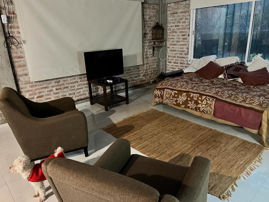 卡塔马卡La Santa Rita Casa con Encanto!的客厅配有床、沙发和椅子