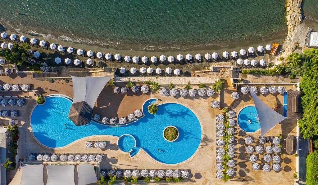 利马索尔Royal Apollonia by Louis Hotels的享有度假村游泳池的顶部景致