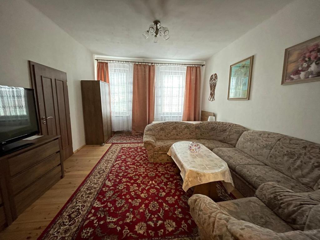 卡丹Apartmány U sv. Anny的带沙发和电视的客厅