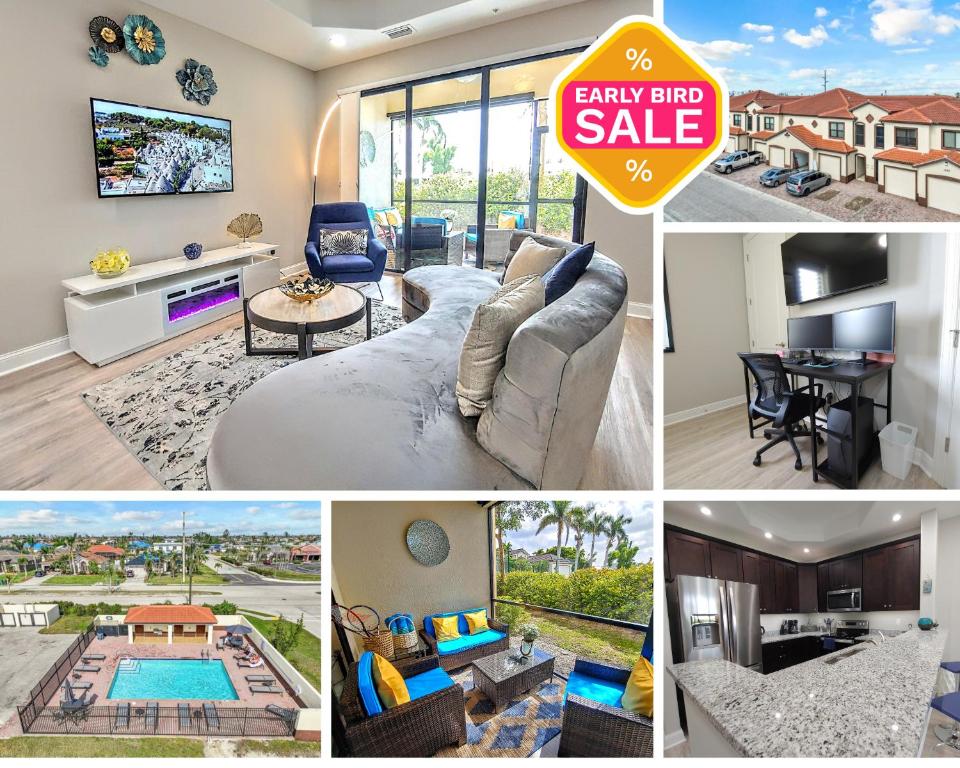 珊瑚角Luxury Oasis - Pool, BBQ, Patio - Cape Coral, Florida的出售房屋照片的拼贴