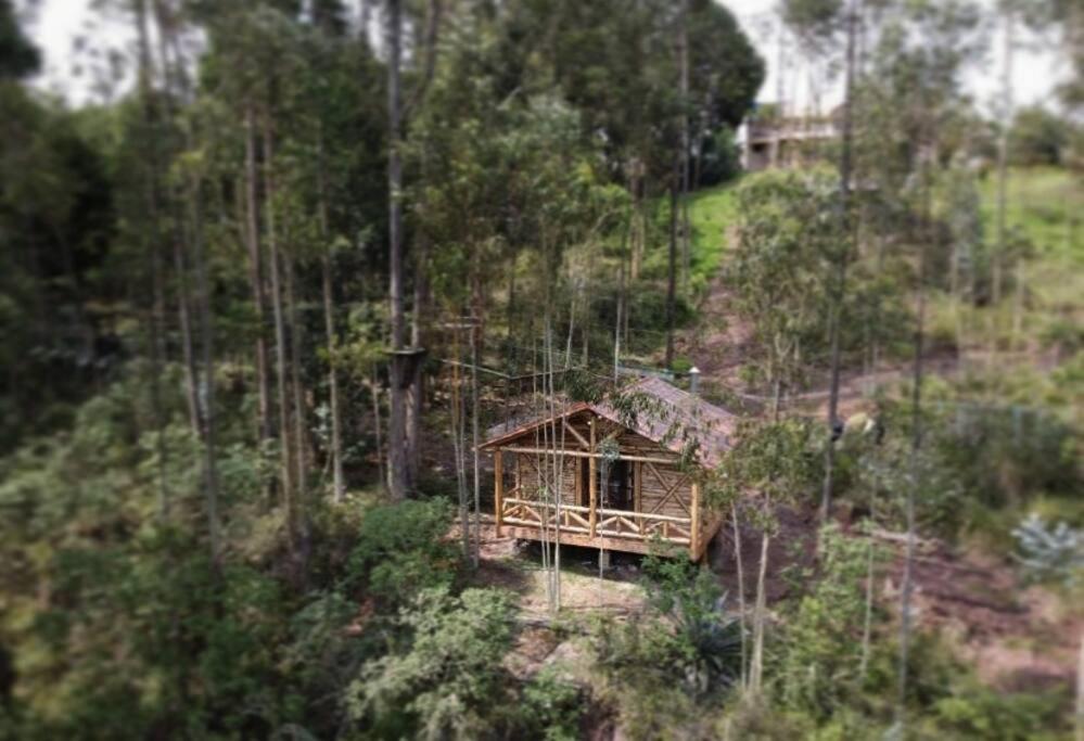 昆卡The Hideout- A Cabin in Nature; 25 min from Cuenca的森林中间的小房子