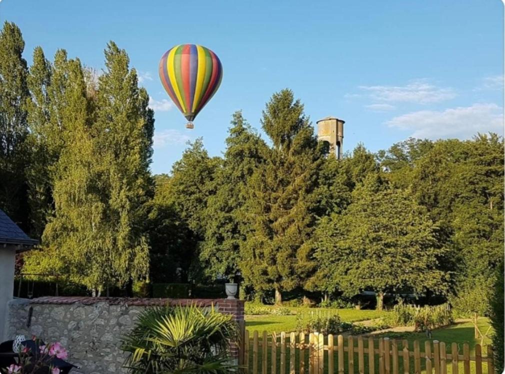 蒙特艾克斯Le Cœur de la petite Cisse的飞过院子的热气球
