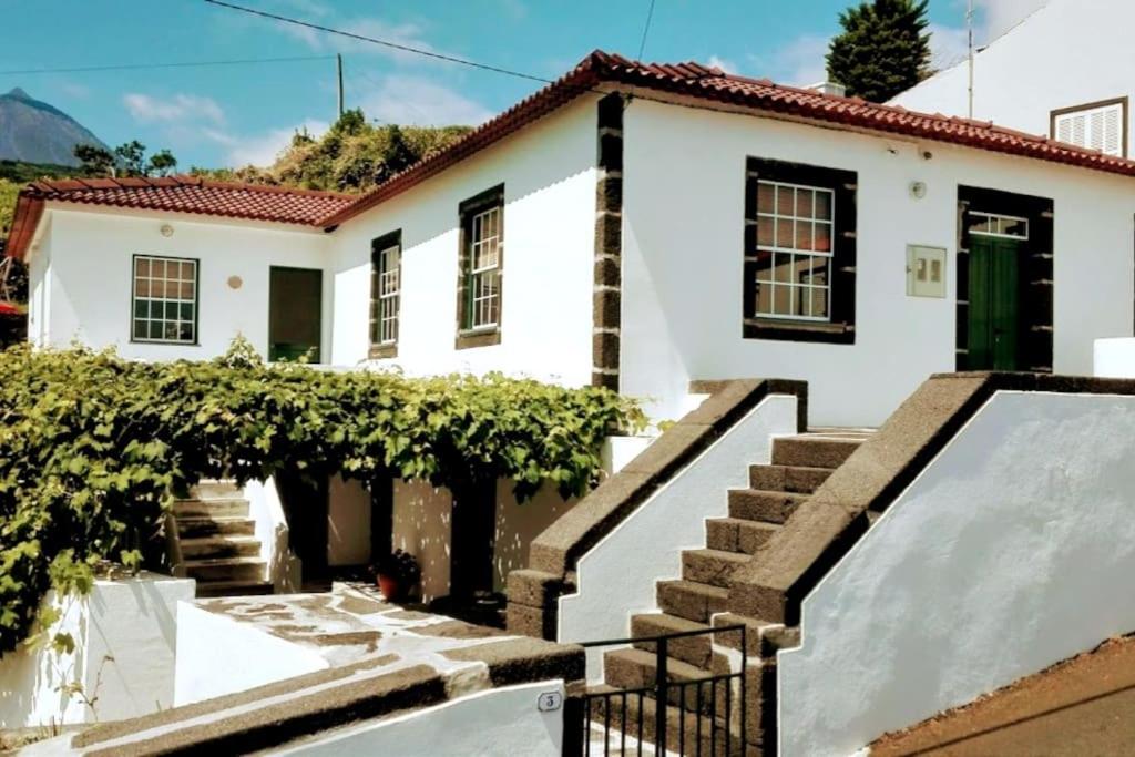 圣罗克杜皮库Casa da Latada的前面有楼梯的白色房子
