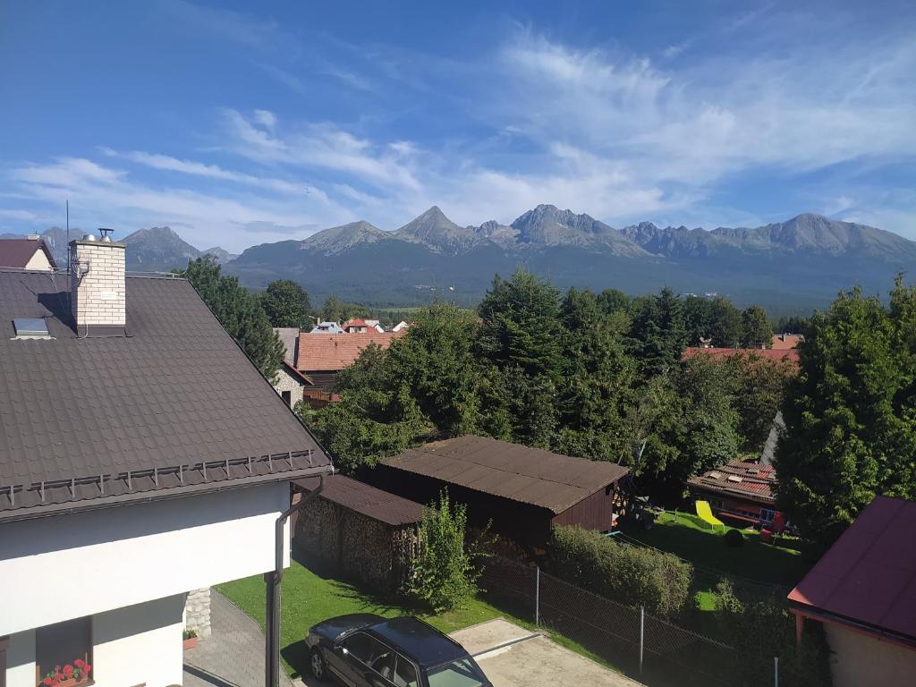 Mengusovce普里瓦茉莉酒店的享有远处山脉的美景。