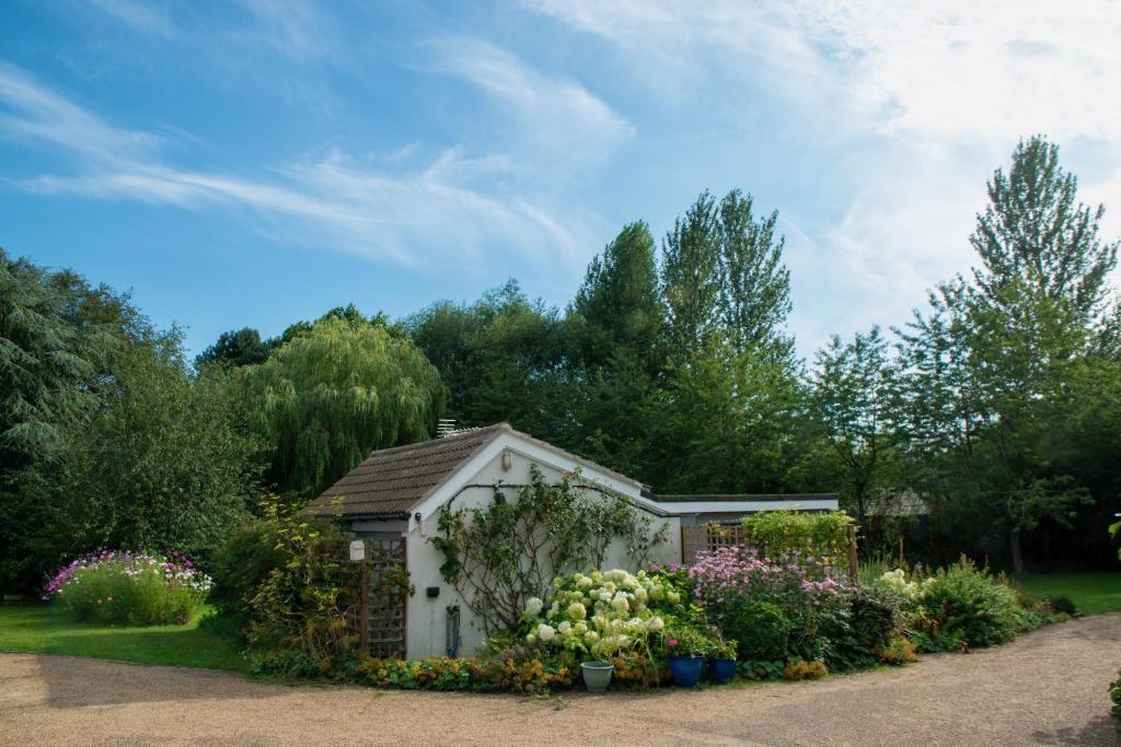 黑尔斯沃思Peaceful, country setting in Suffolk, near coast的花草园里的一个小温室