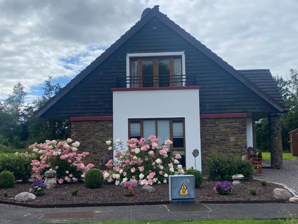 基洛格林2 Caragh Glen的前面有粉红色花的小房子