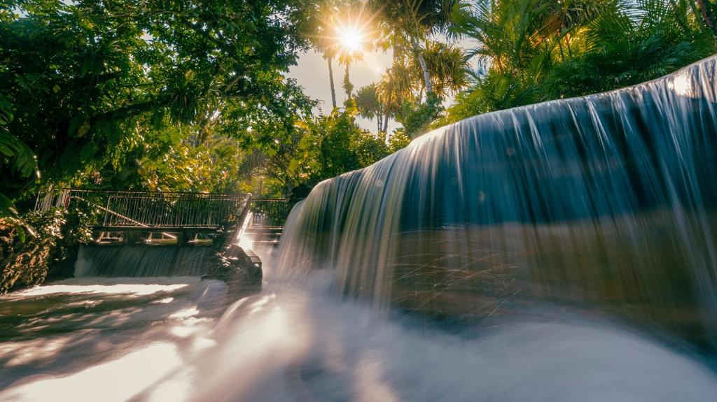 福尔图纳塔巴康温泉Spa度假村的瀑布旁公园的瀑布