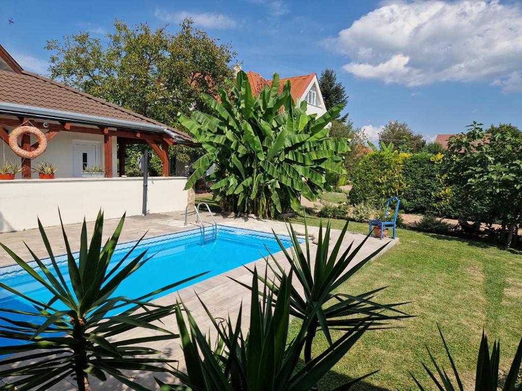 凯斯特海伊Andrea Villa Keszthely的一座房子的院子内的游泳池